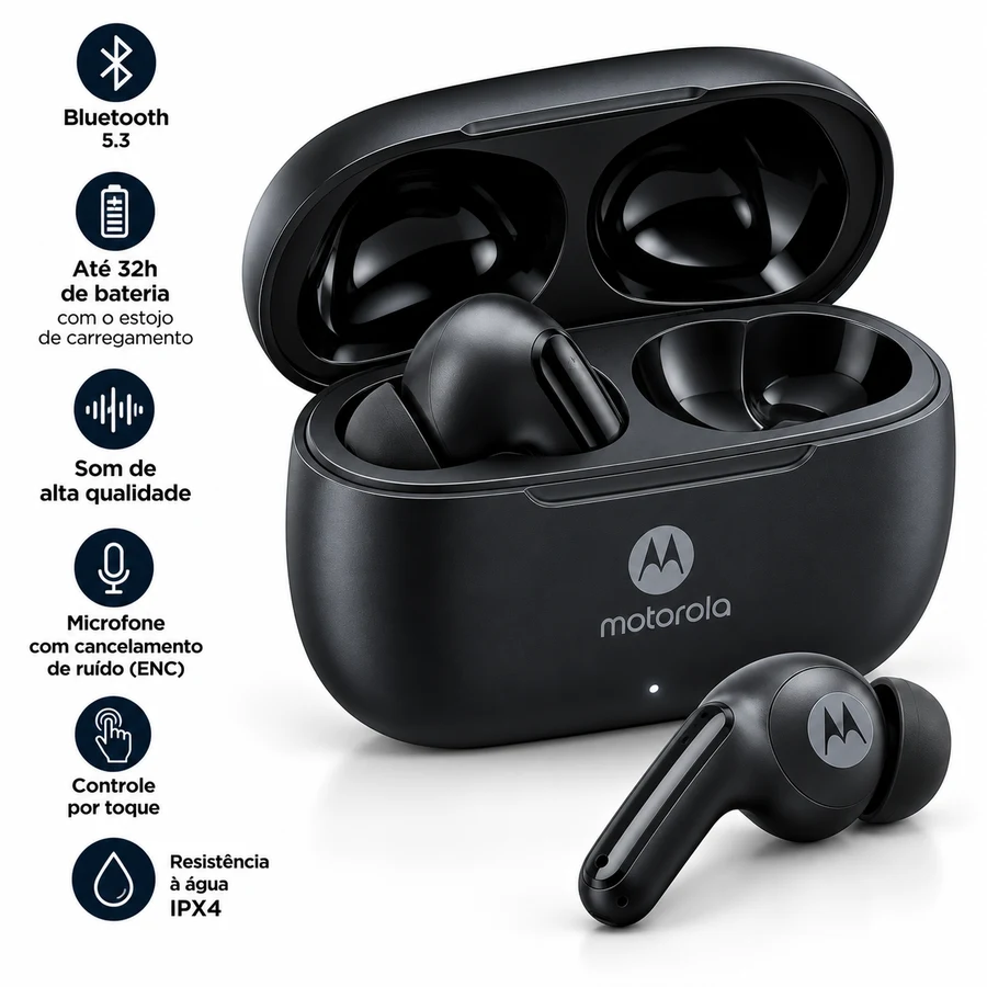 Earbuds Motorola TWS Sem Fio